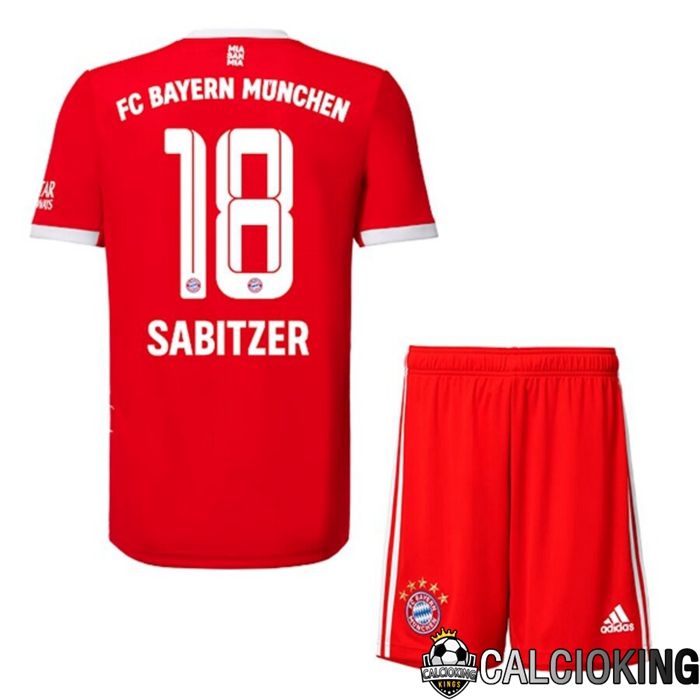 Comprare Maglia Calcio 2024 2025 2026 Personalizzazione,Tuta Da Calcio,Maglie De Calcio Retro Online | Maglia Calcio Bayern Monaco (SABITZER 18) Bambino Prima 2022/2023