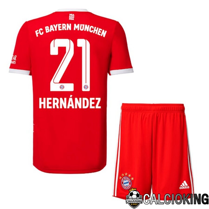 Comprare Maglia Calcio 2024 2025 2026 Personalizzazione,Tuta Da Calcio,Maglie De Calcio Retro Online | Maglia Calcio Bayern Monaco (HERNÁNDEZ 21) Bambino Prima 2022/2023