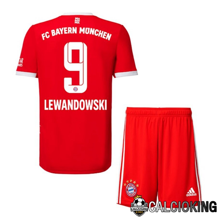 Comprare Maglia Calcio 2024 2025 2026 Personalizzazione,Tuta Da Calcio,Maglie De Calcio Retro Online | Maglia Calcio Bayern Monaco (LEWANDOWSKI 9) Bambino Prima 2022/2023