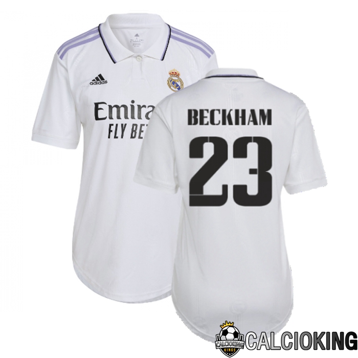 Comprare Maglia Calcio 2024 2025 2026 Personalizzazione,Tuta Da Calcio,Maglie De Calcio Retro Online | Maglia Calcio Real Madrid (Beckham 23) Donna Prima 2022/2023