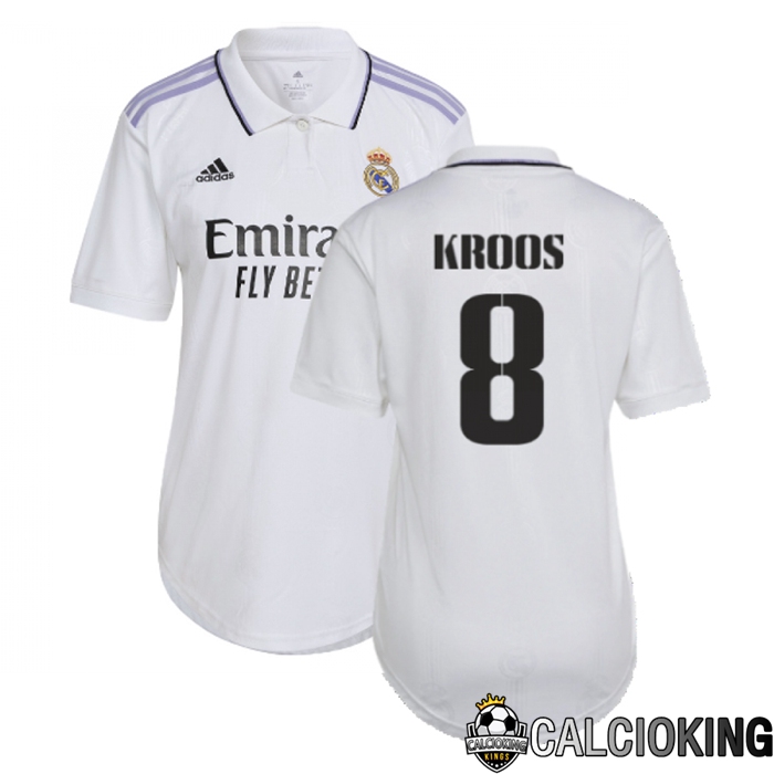 Comprare Maglia Calcio 2024 2025 2026 Personalizzazione,Tuta Da Calcio,Maglie De Calcio Retro Online | Maglia Calcio Real Madrid (Kroos 8) Donna Prima 2022/2023
