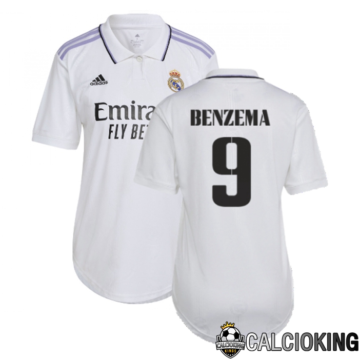 Comprare Maglia Calcio 2024 2025 2026 Personalizzazione,Tuta Da Calcio,Maglie De Calcio Retro Online | Maglia Calcio Real Madrid (Benzema 9) Donna Prima 2022/2023