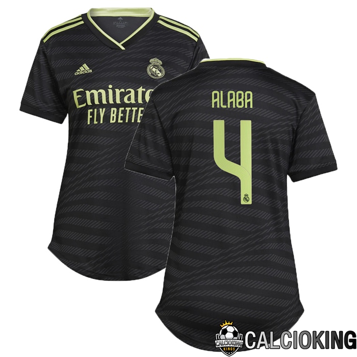 Comprare Maglia Calcio 2024 2025 2026 Personalizzazione,Tuta Da Calcio,Maglie De Calcio Retro Online | Maglia Calcio Real Madrid (Alaba 4) Donna Terza 2022/2023