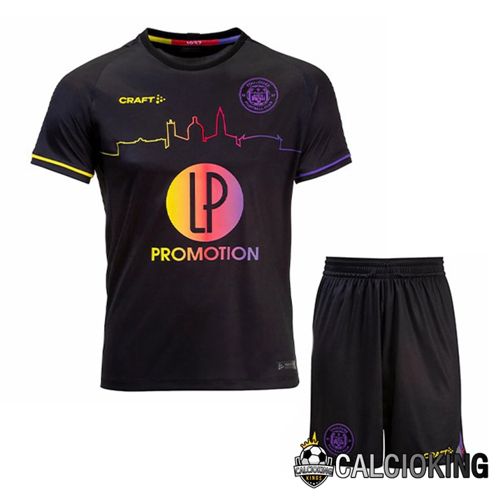 Comprare Maglia Calcio 2024 2025 2026 Personalizzazione,Tuta Da Calcio,Maglie De Calcio Retro Online | Maglia Calcio Toulouse Bambino Seconda Nero 2022/2023
