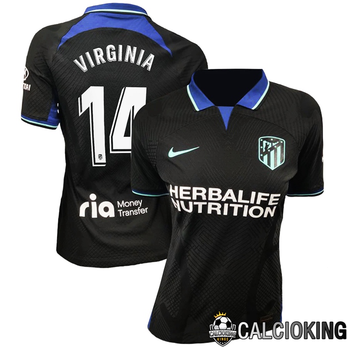 Comprare Maglia Calcio 2024 2025 2026 Personalizzazione,Tuta Da Calcio,Maglie De Calcio Retro Online | Maglia Calcio Atletico Madrid (Virginia 14) Donna Seconda 2022/2023