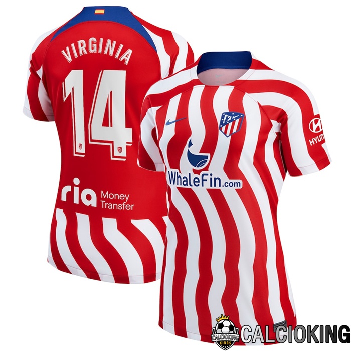 Comprare Maglia Calcio 2024 2025 2026 Personalizzazione,Tuta Da Calcio,Maglie De Calcio Retro Online | Maglia Calcio Atletico Madrid (Virginia 14) Donna Prima 2022/2023