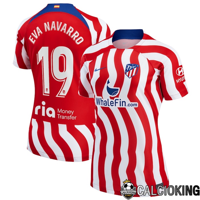 Comprare Maglia Calcio 2024 2025 2026 Personalizzazione,Tuta Da Calcio,Maglie De Calcio Retro Online | Maglia Calcio Atletico Madrid (Eva Navarro 19) Donna Prima 2022/2023