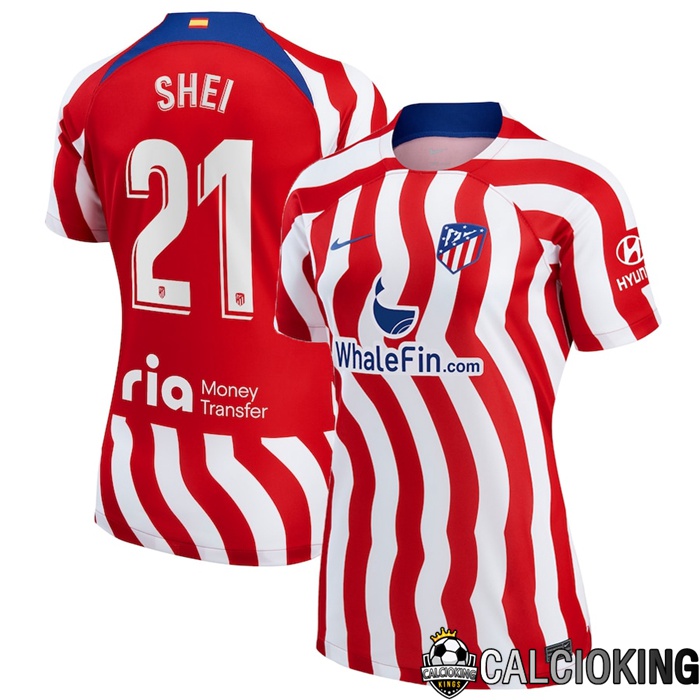 Comprare Maglia Calcio 2024 2025 2026 Personalizzazione,Tuta Da Calcio,Maglie De Calcio Retro Online | Maglia Calcio Atletico Madrid (Shei 21) Donna Prima 2022/2023