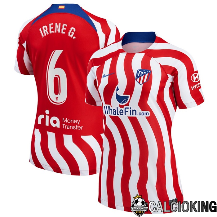 Comprare Maglia Calcio 2024 2025 2026 Personalizzazione,Tuta Da Calcio,Maglie De Calcio Retro Online | Maglia Calcio Atletico Madrid (Irene G.6) Donna Prima 2022/2023