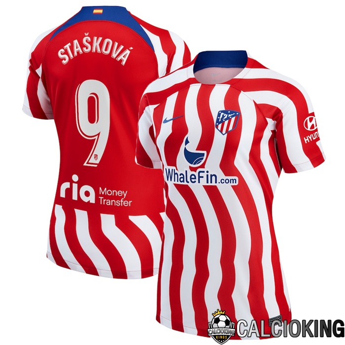 Comprare Maglia Calcio 2024 2025 2026 Personalizzazione,Tuta Da Calcio,Maglie De Calcio Retro Online | Maglia Calcio Atletico Madrid (Stašková 9) Donna Prima 2022/2023