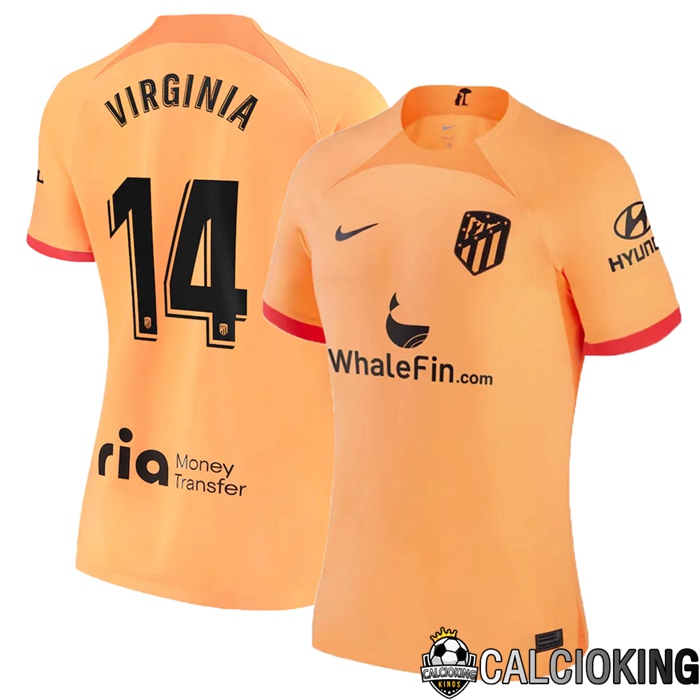 Comprare Maglia Calcio 2024 2025 2026 Personalizzazione,Tuta Da Calcio,Maglie De Calcio Retro Online | Maglia Calcio Atletico Madrid (Virginia 14) Donna Terza 2022/2023