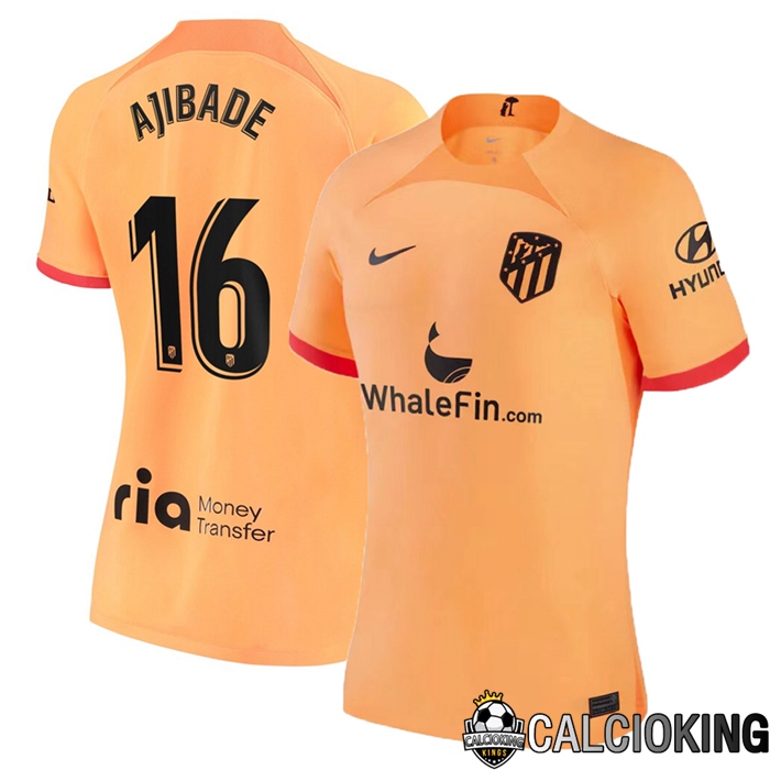 Comprare Maglia Calcio 2024 2025 2026 Personalizzazione,Tuta Da Calcio,Maglie De Calcio Retro Online | Maglia Calcio Atletico Madrid (Ajibade 16) Donna Terza 2022/2023