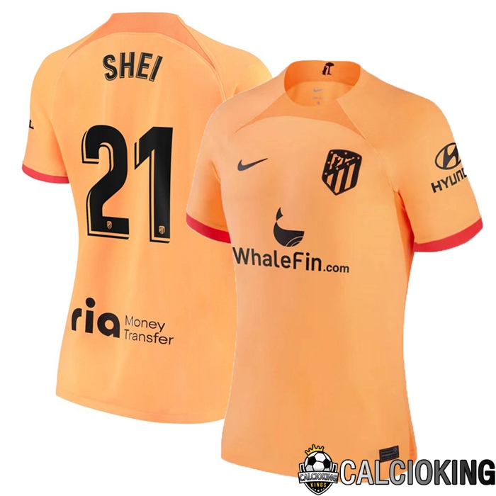 Comprare Maglia Calcio 2024 2025 2026 Personalizzazione,Tuta Da Calcio,Maglie De Calcio Retro Online | Maglia Calcio Atletico Madrid (Shei 21) Donna Terza 2022/2023