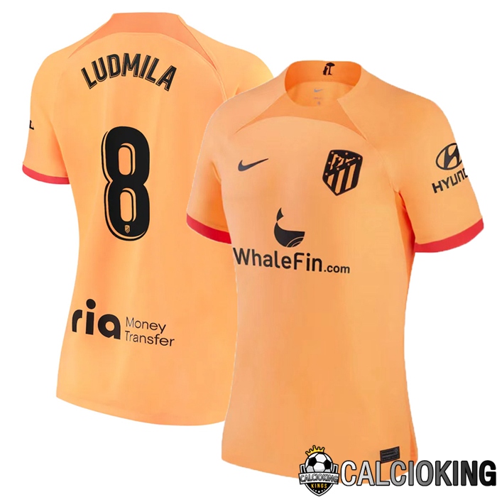 Comprare Maglia Calcio 2024 2025 2026 Personalizzazione,Tuta Da Calcio,Maglie De Calcio Retro Online | Maglia Calcio Atletico Madrid (Ludmila 8) Donna Terza 2022/2023