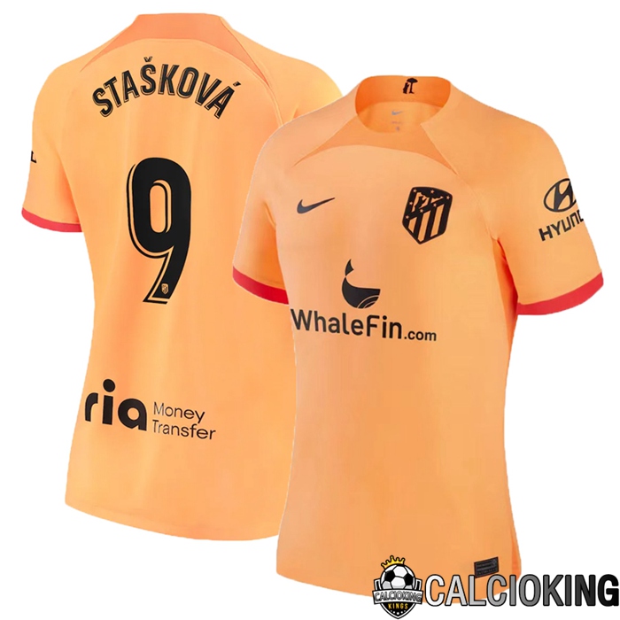 Comprare Maglia Calcio 2024 2025 2026 Personalizzazione,Tuta Da Calcio,Maglie De Calcio Retro Online | Maglia Calcio Atletico Madrid (Stašková 9) Donna Terza 2022/2023