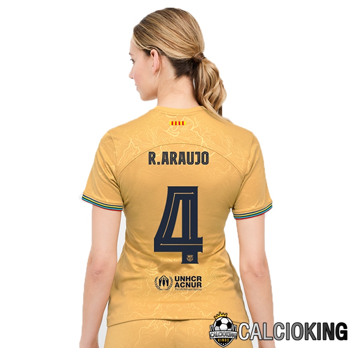 Comprare Maglia Calcio 2024 2025 2026 Personalizzazione,Tuta Da Calcio,Maglie De Calcio Retro Online | Maglia Calcio FC Barcellona (R.Araujo 4) Donna Seconda 2022/2023