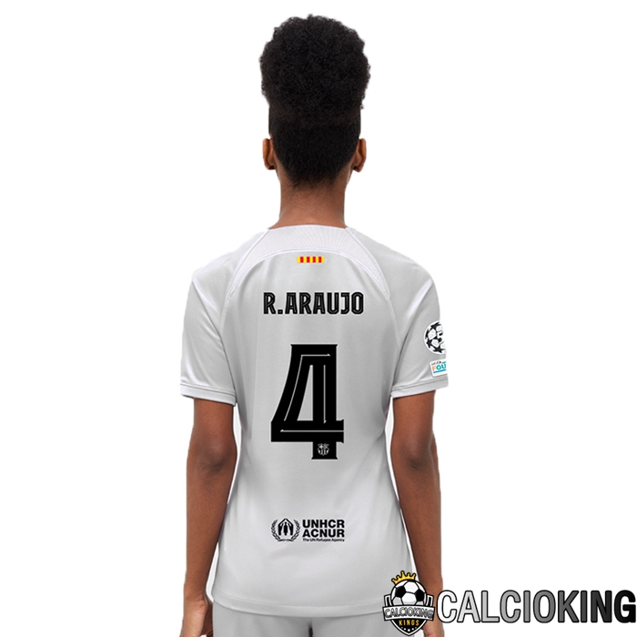 Comprare Maglia Calcio 2024 2025 2026 Personalizzazione,Tuta Da Calcio,Maglie De Calcio Retro Online | Maglia Calcio FC Barcellona (R.Araujo 4) Donna Terza 2022/2023