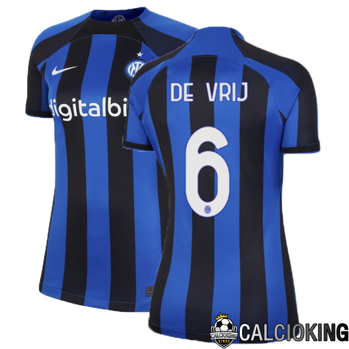 Comprare Maglia Calcio 2024 2025 2026 Personalizzazione,Tuta Da Calcio,Maglie De Calcio Retro Online | Maglia Calcio Inter Milan (De Vrij 6) Donna Prima 2022/2023
