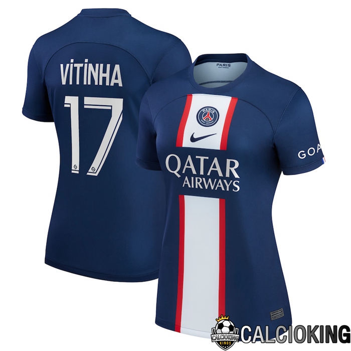 Comprare Maglia Calcio 2024 2025 2026 Personalizzazione,Tuta Da Calcio,Maglie De Calcio Retro Online | Maglia Calcio Paris Saint Germain (Vitinha 17) Donna Prima 2022/2023