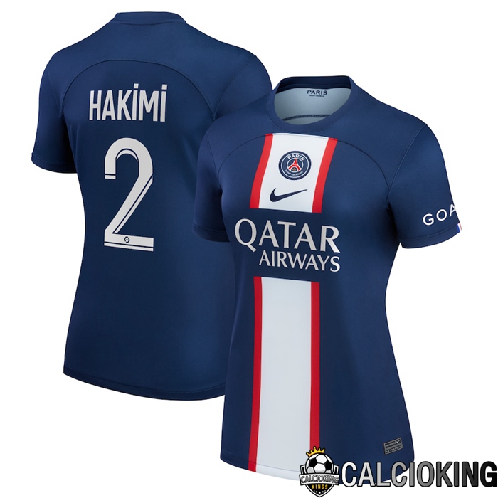 Comprare Maglia Calcio 2024 2025 2026 Personalizzazione,Tuta Da Calcio,Maglie De Calcio Retro Online | Maglia Calcio Paris Saint Germain (Hakimi 2) Donna Prima 2022/2023