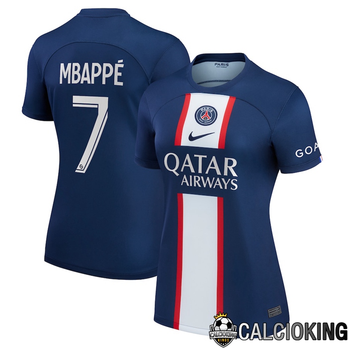 Comprare Maglia Calcio 2024 2025 2026 Personalizzazione,Tuta Da Calcio,Maglie De Calcio Retro Online | Maglia Calcio Paris Saint Germain (Mbappé 7) Donna Prima 2022/2023