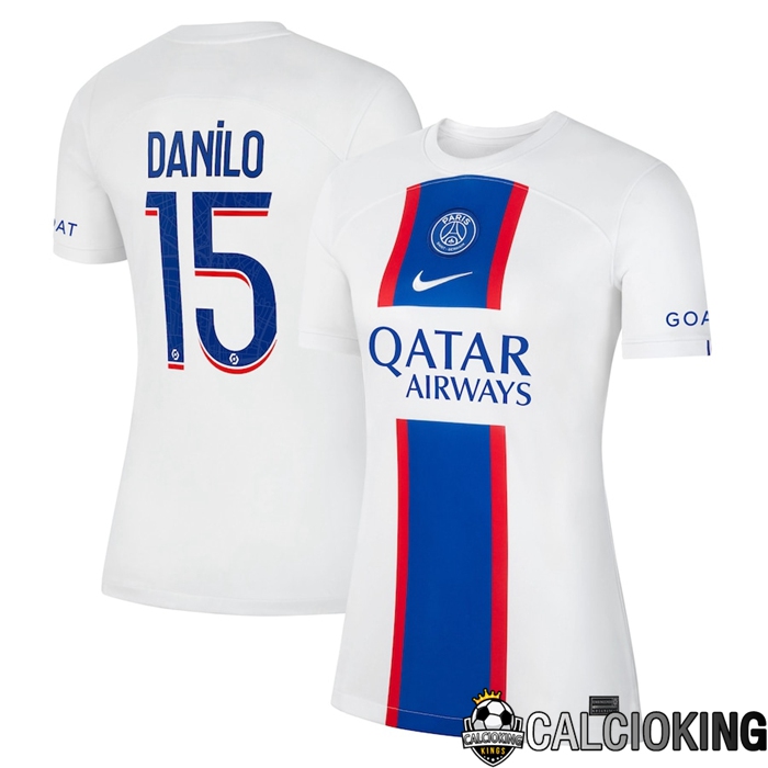 Comprare Maglia Calcio 2024 2025 2026 Personalizzazione,Tuta Da Calcio,Maglie De Calcio Retro Online | Maglia Calcio Paris Saint Germain (Danilo 15) Donna Terza 2022/2023