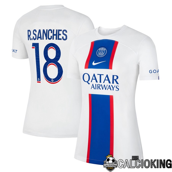 Comprare Maglia Calcio 2024 2025 2026 Personalizzazione,Tuta Da Calcio,Maglie De Calcio Retro Online | Maglia Calcio Paris Saint Germain (R.Sanches 18) Donna Terza 2022/2023