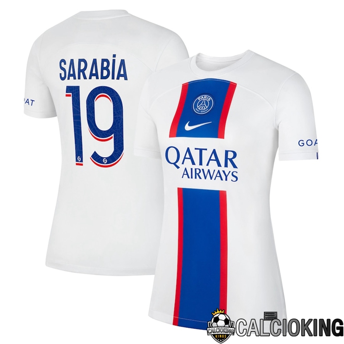 Comprare Maglia Calcio 2024 2025 2026 Personalizzazione,Tuta Da Calcio,Maglie De Calcio Retro Online | Maglia Calcio Paris Saint Germain (Sarabia 19) Donna Terza 2022/2023