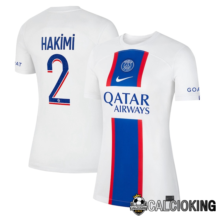 Comprare Maglia Calcio 2024 2025 2026 Personalizzazione,Tuta Da Calcio,Maglie De Calcio Retro Online | Maglia Calcio Paris Saint Germain (Hakimi 2) Donna Terza 2022/2023