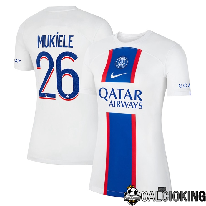 Comprare Maglia Calcio 2024 2025 2026 Personalizzazione,Tuta Da Calcio,Maglie De Calcio Retro Online | Maglia Calcio Paris Saint Germain (Mukiele 26) Donna Terza 2022/2023