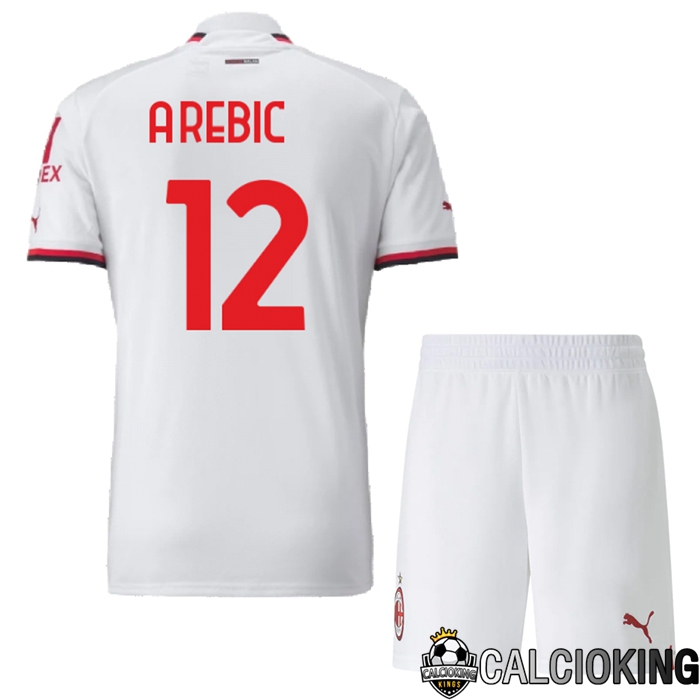 Comprare Maglia Calcio 2024 2025 2026 Personalizzazione,Tuta Da Calcio,Maglie De Calcio Retro Online | Maglia Calcio AC Milan (A.Rebic 12) Bambino Seconda 2022/2023
