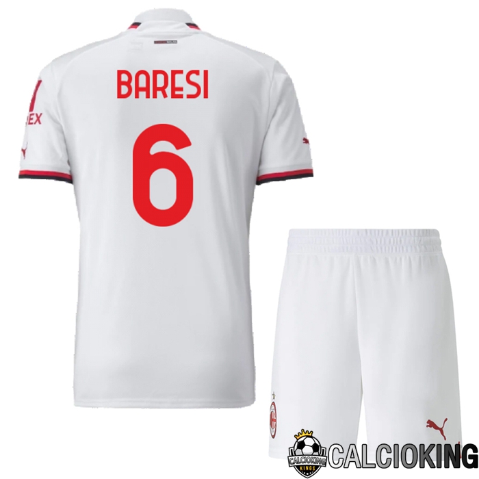Comprare Maglia Calcio 2024 2025 2026 Personalizzazione,Tuta Da Calcio,Maglie De Calcio Retro Online | Maglia Calcio AC Milan (Baresi 6) Bambino Seconda 2022/2023
