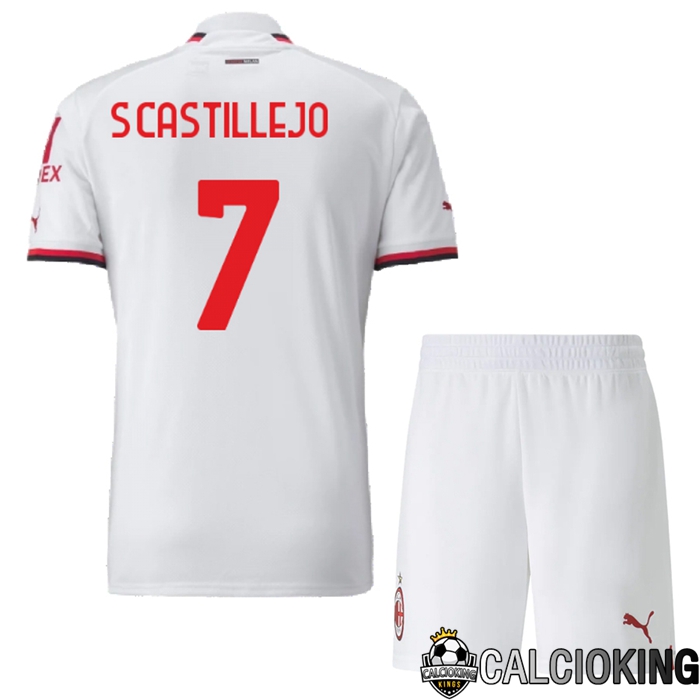 Comprare Maglia Calcio 2024 2025 2026 Personalizzazione,Tuta Da Calcio,Maglie De Calcio Retro Online | Maglia Calcio AC Milan (S.Castillejo 7) Bambino Seconda 2022/2023