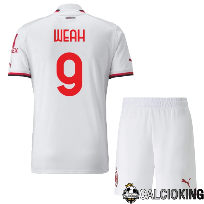 Comprare Maglia Calcio 2024 2025 2026 Personalizzazione,Tuta Da Calcio,Maglie De Calcio Retro Online | Maglia Calcio AC Milan (Weah 9) Bambino Seconda 2022/2023