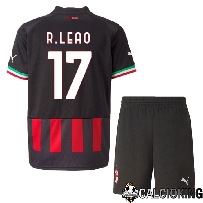 Comprare Maglia Calcio 2024 2025 2026 Personalizzazione,Tuta Da Calcio,Maglie De Calcio Retro Online | Maglia Calcio AC Milan (R.Leao 17) Bambino Prima 2022/2023