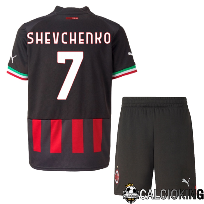 Comprare Maglia Calcio 2024 2025 2026 Personalizzazione,Tuta Da Calcio,Maglie De Calcio Retro Online | Maglia Calcio AC Milan (Shevchenko 7) Bambino Prima 2022/2023