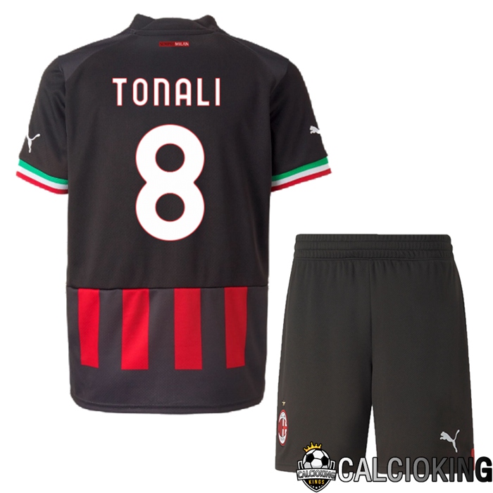 Comprare Maglia Calcio 2024 2025 2026 Personalizzazione,Tuta Da Calcio,Maglie De Calcio Retro Online | Maglia Calcio AC Milan (Tonali 8) Bambino Prima 2022/2023