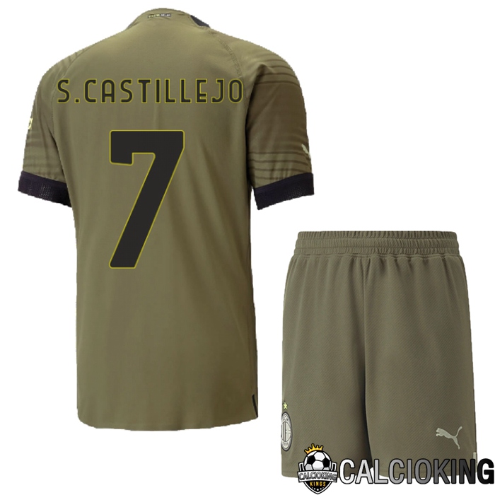 Comprare Maglia Calcio 2024 2025 2026 Personalizzazione,Tuta Da Calcio,Maglie De Calcio Retro Online | Maglia Calcio AC Milan (S.Castillejo 7) Bambino Terza 2022/2023